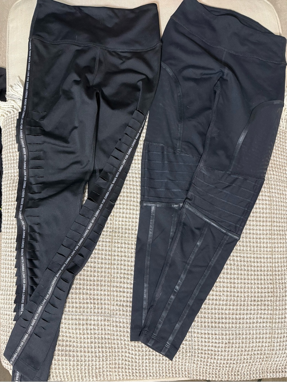 Zumba Fitness Black Leggings with Side Cutout Detail
